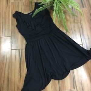 Garnet hill black stretchy empire dress medium